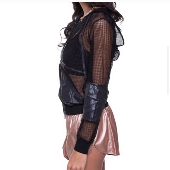 Yrstrly Black Mesh 14th Street Zip Up Hoodie - Picture 2 of 12